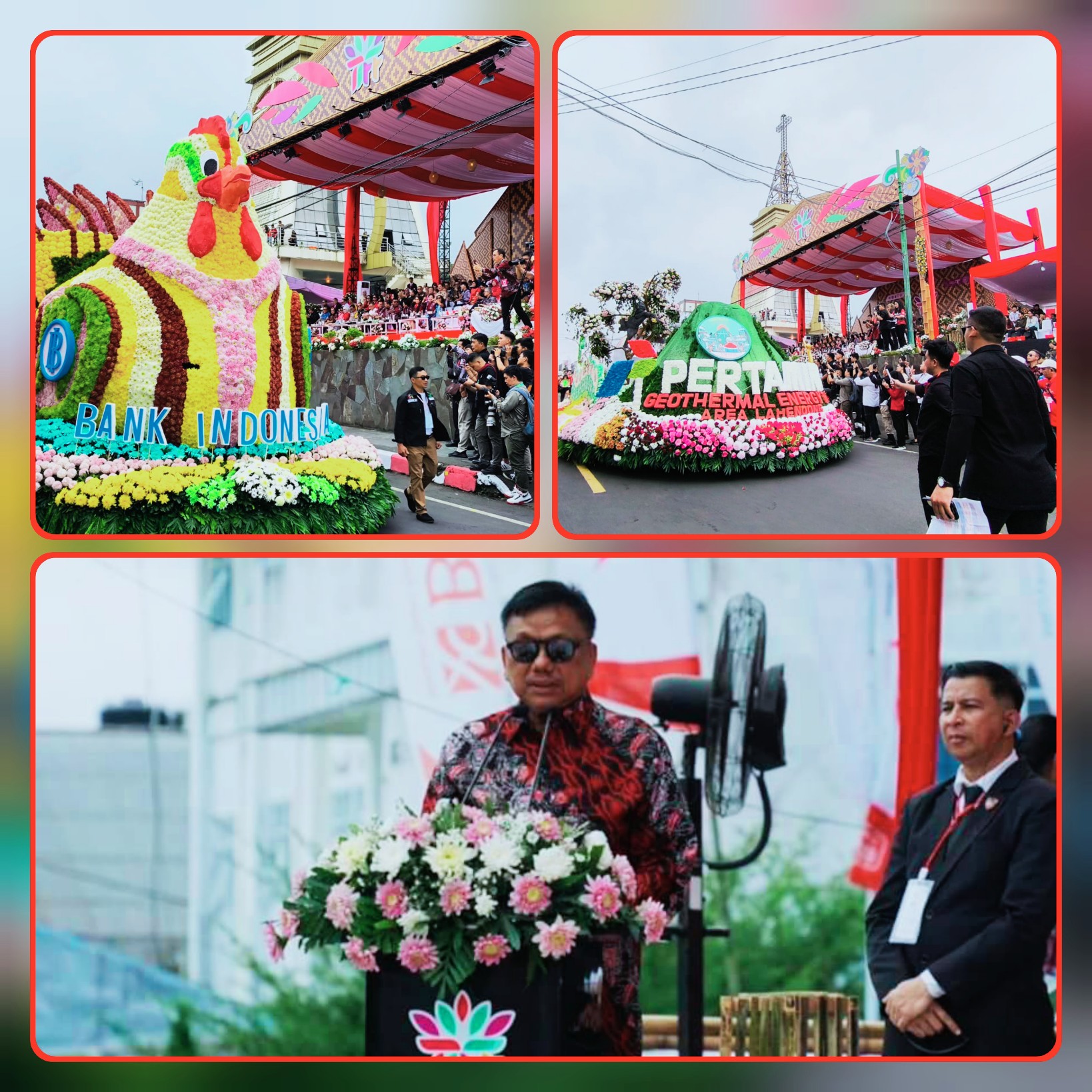 Gubernur Olly Dondokambey saat membuka Tournament of Flower, puncak acara TIFF 2024 di Kota Tomohon. Dok istimewa