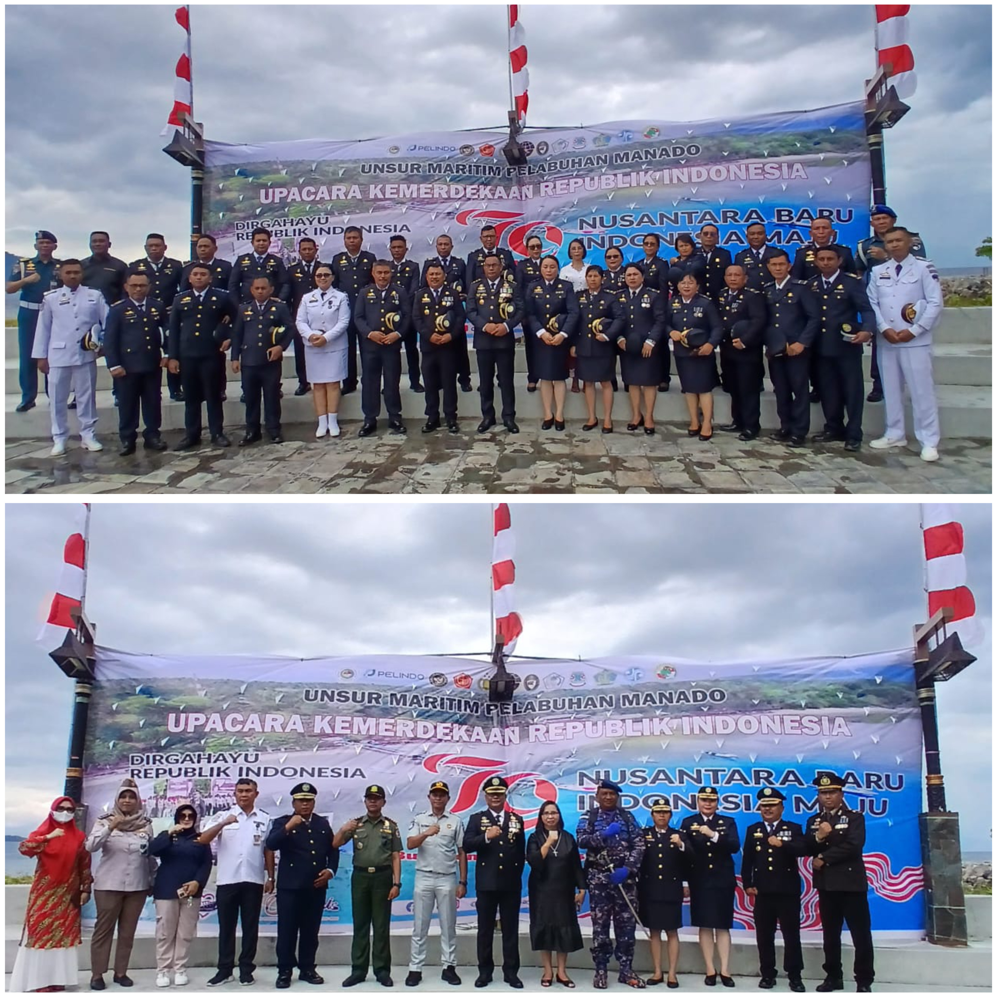 Upacara HUT ke-79 RI Digelar di Pulau Bunaken oleh Unsur Maritim Pelabuhan Manado