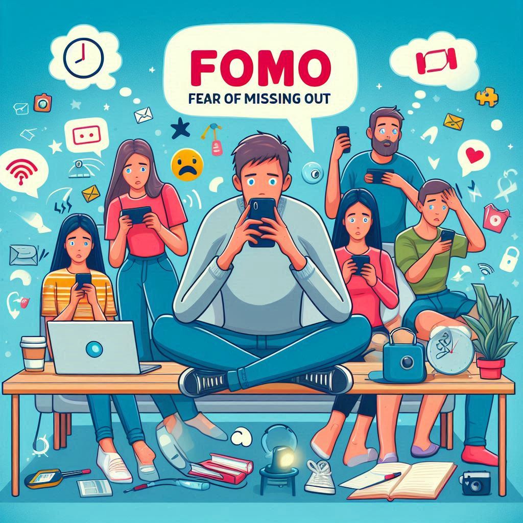 Ilustrasi Fenomena FOMO (Fear of Missing Out) di Kalangan Gen Z.