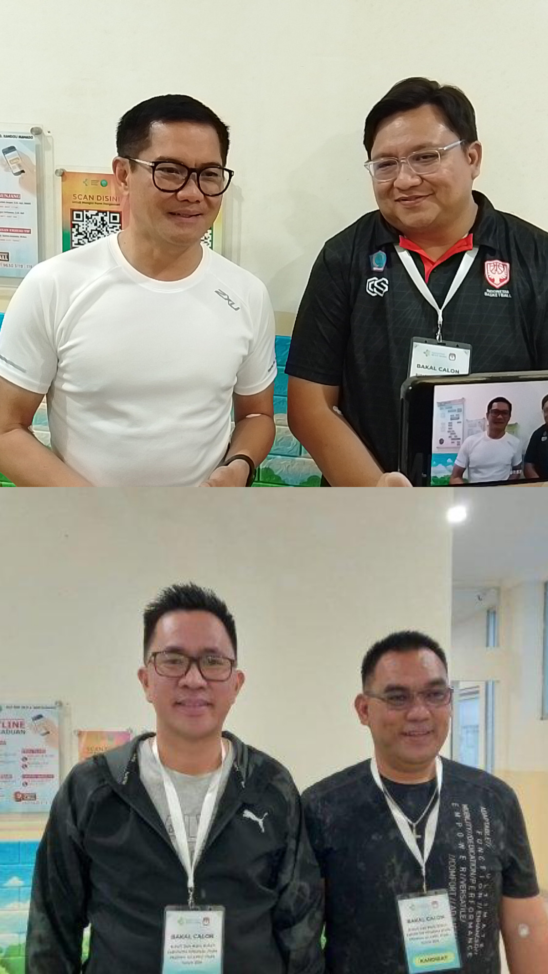 TAMPAK SEHAT: Dua paslon bupati dan wakil bupati Minut usai melakukan tes kesehatan di RSUP Prof Kandou Malalayang, Kota Manado.