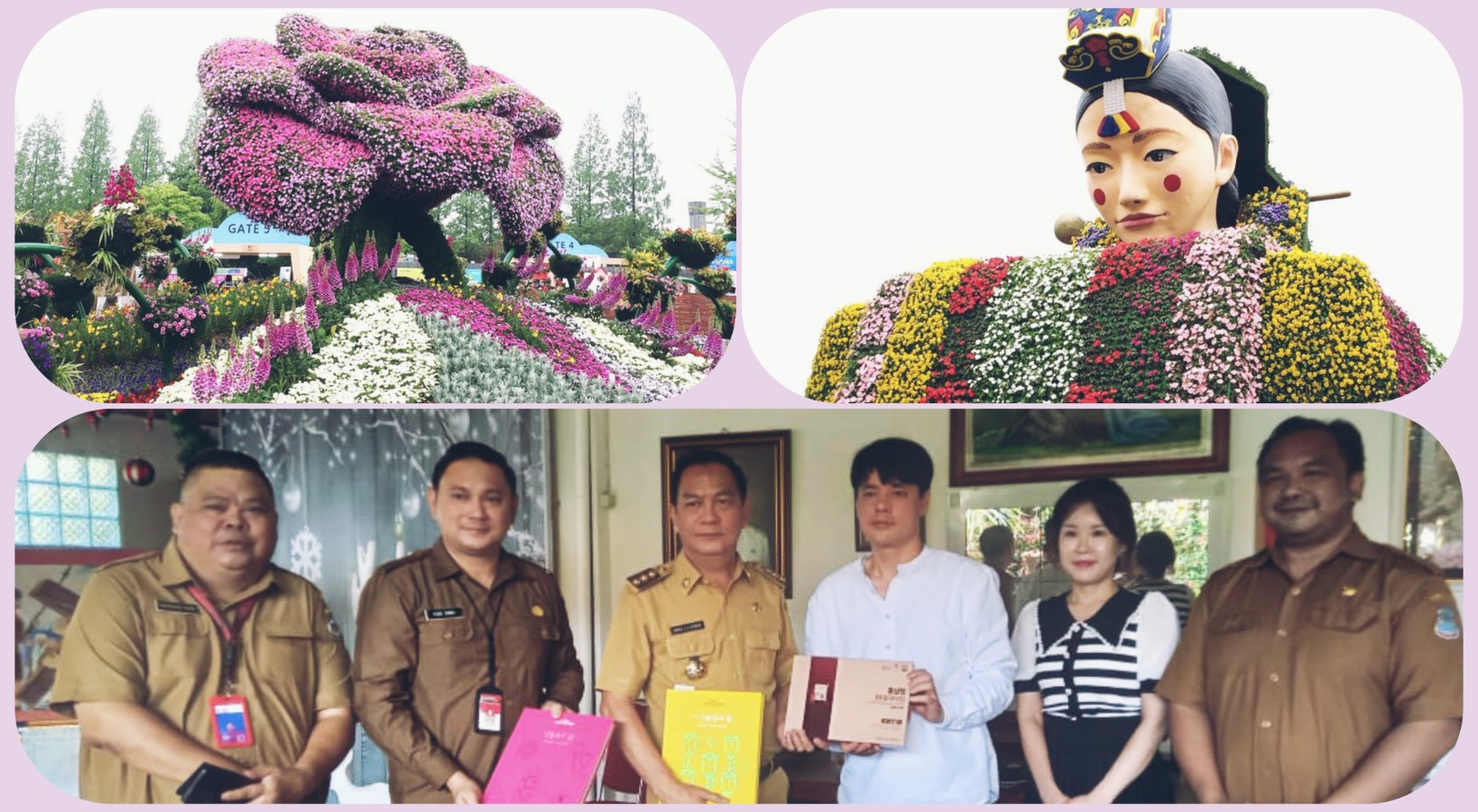 Wali Kota Tomohon Caroll Senduk dan jajaran terkait menerima kunjungan Goyang International Flower Foundation Korea Selatan. Dok istimewa