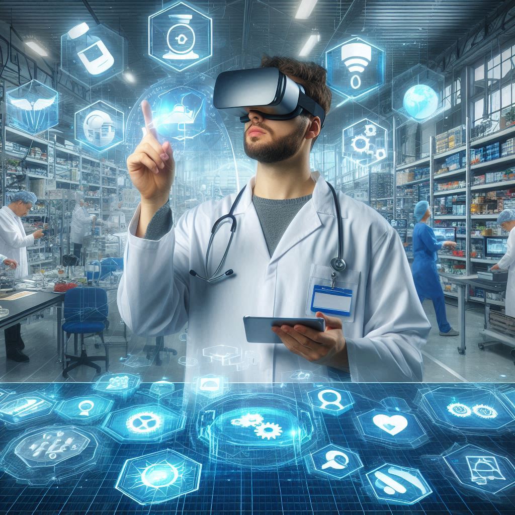 Ilustrasi Revolusi Augmented Reality dalam Industri: Dari Ritel hingga Kesehatan.