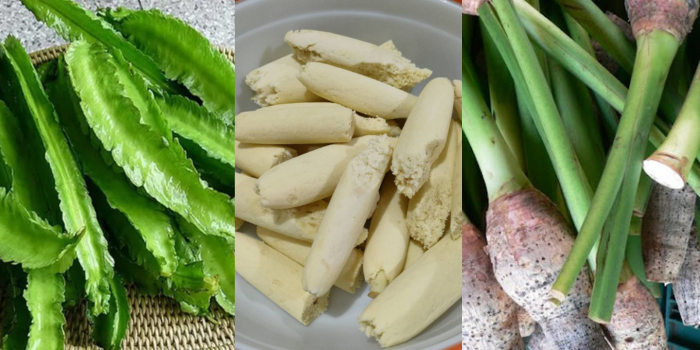 Sayur Kecipir, sayur lilin, dan sayur batang talas.