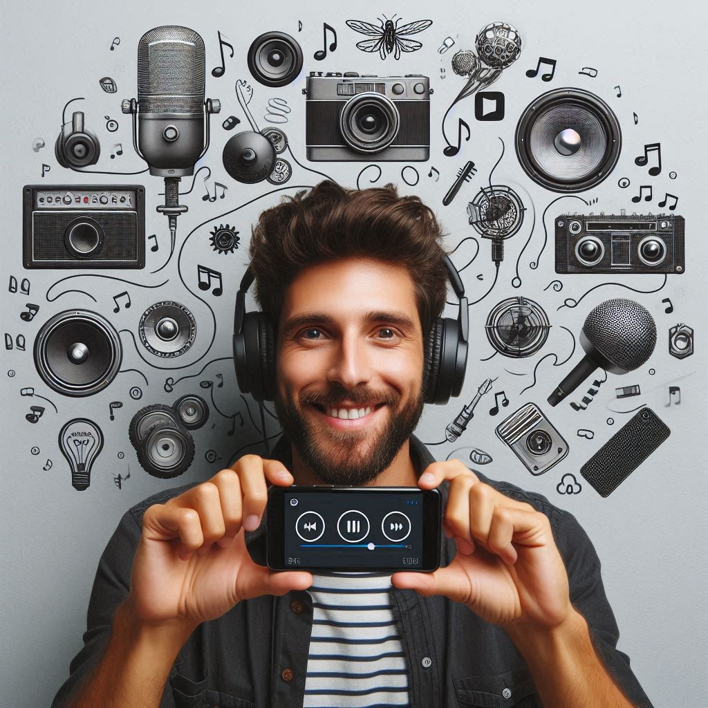 Ilustrasi Mendengarkan Musik.