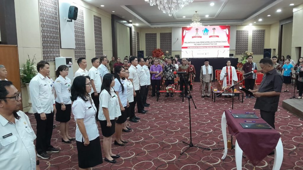 Gubernur Olly Dondokambey kala melantik 15 pejabat administrator Pemprov Sulut