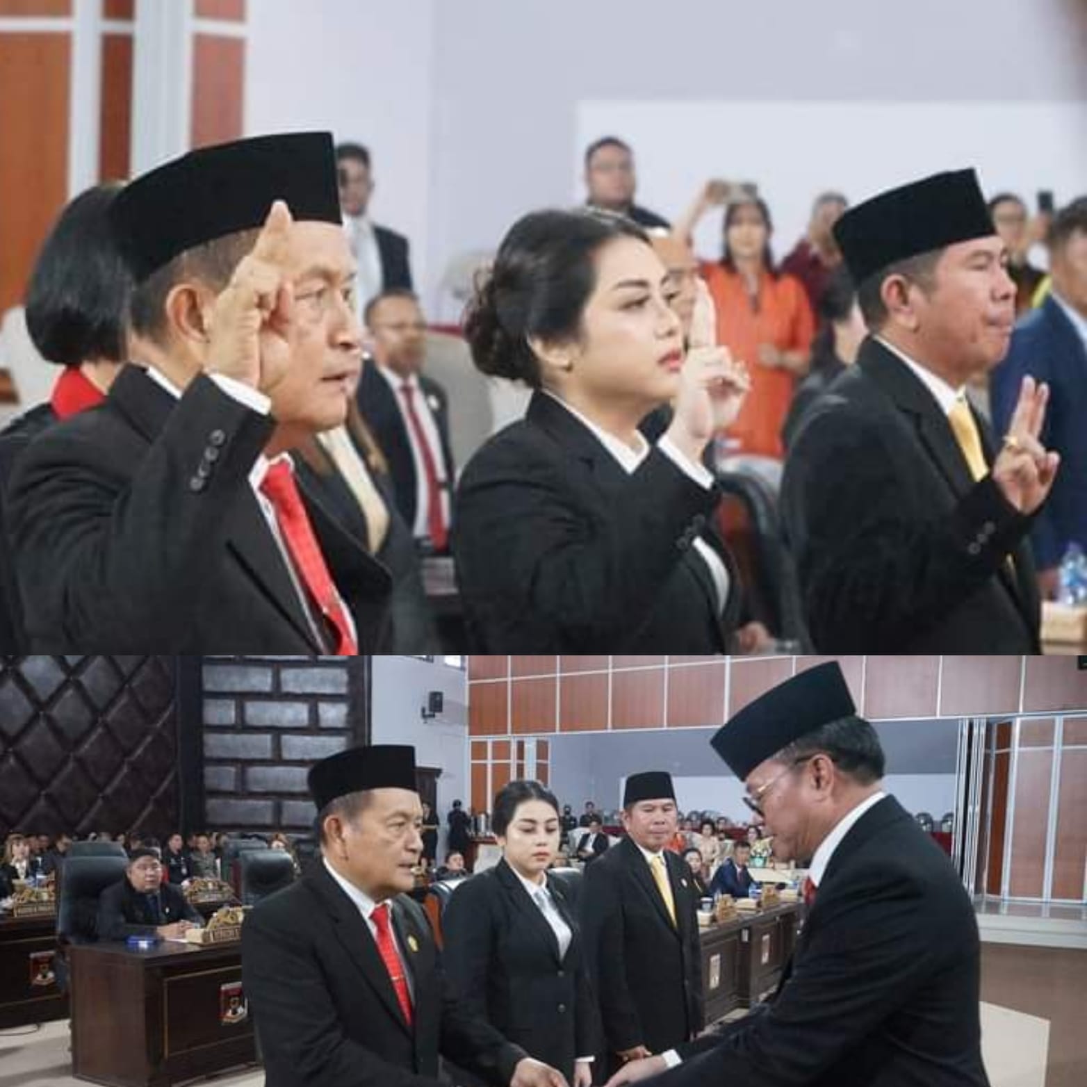 Suasana pelantikan tiga pimpinan DPRD Kabupaten Minahasa, Senin (4/11)
