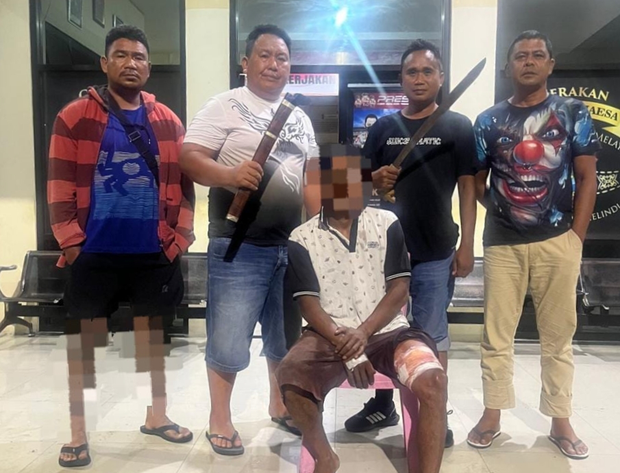 Tim Resmob Polsek Maesa berhasil menangkap pelaku penganiayaan dengan samurai.(Dok Istimewa)