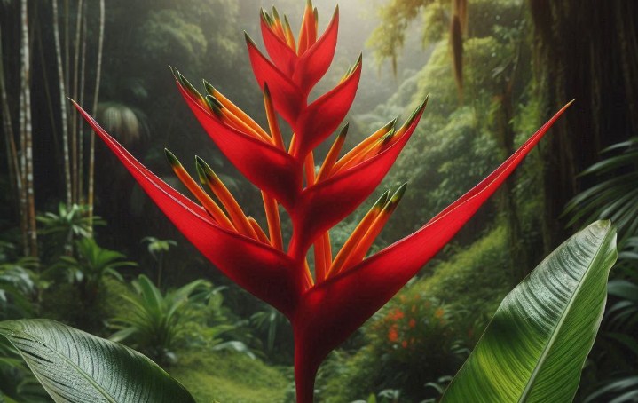 Bunga pisang-pisangan, atau dikenal juga dengan nama ilmiah Heliconia. (Bing)