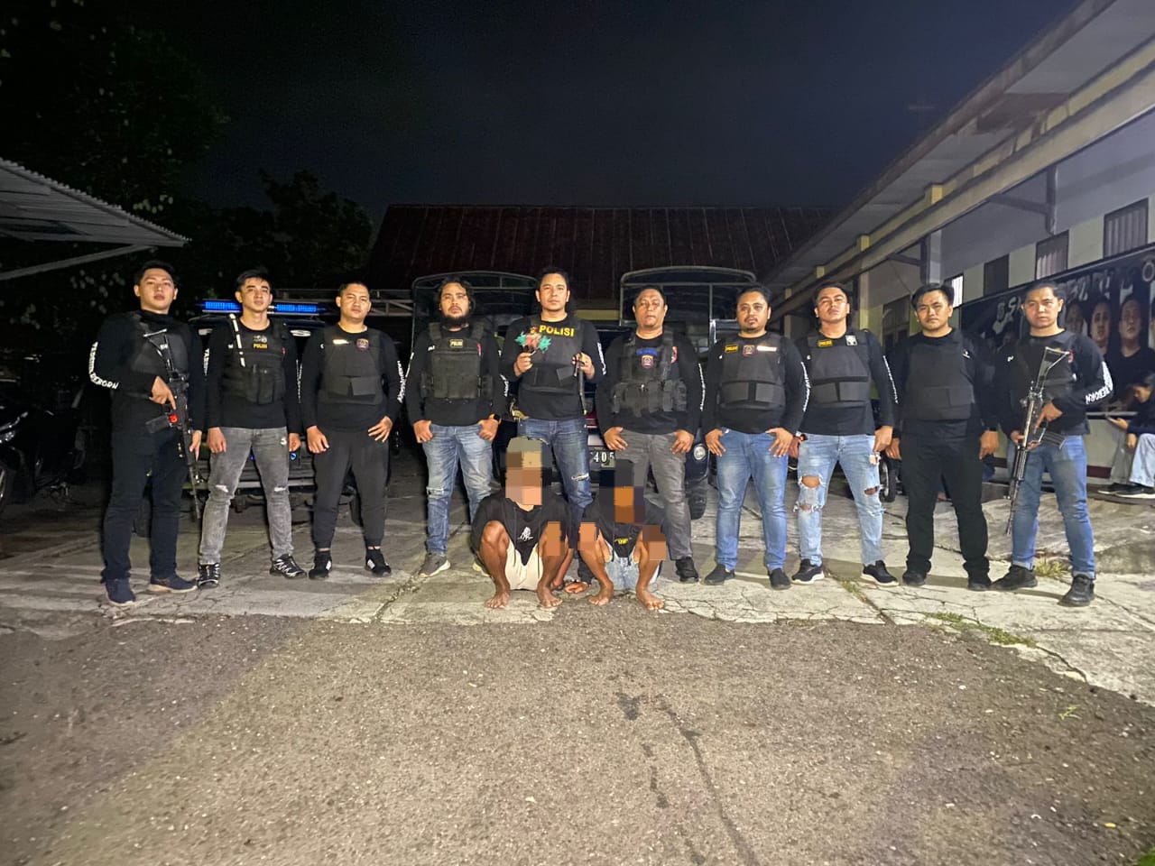 Tim Tarsius Presisi Polres Bitung, menangkap dua remaja yang kedapatan membawa sajam jenis panah wayer yang digunakan saat tawuran.(Dok Istimewa)
