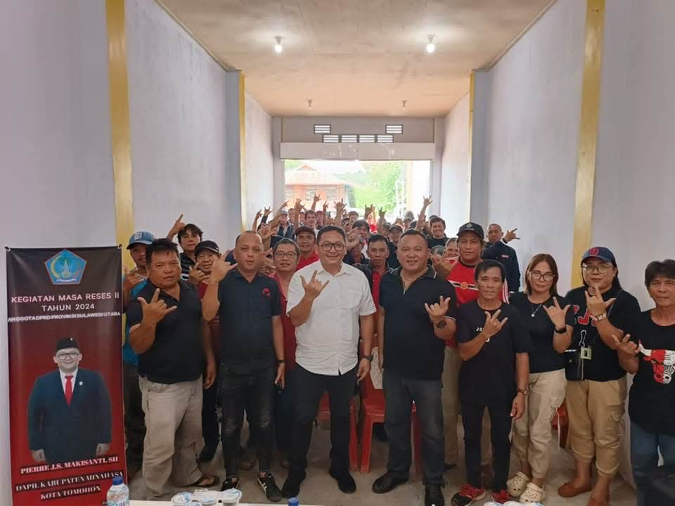 RESES: Anggota DPRD Sulut Pierre Makisanti saat gelar reses masa masa persidangan ke II Tahun 2024.