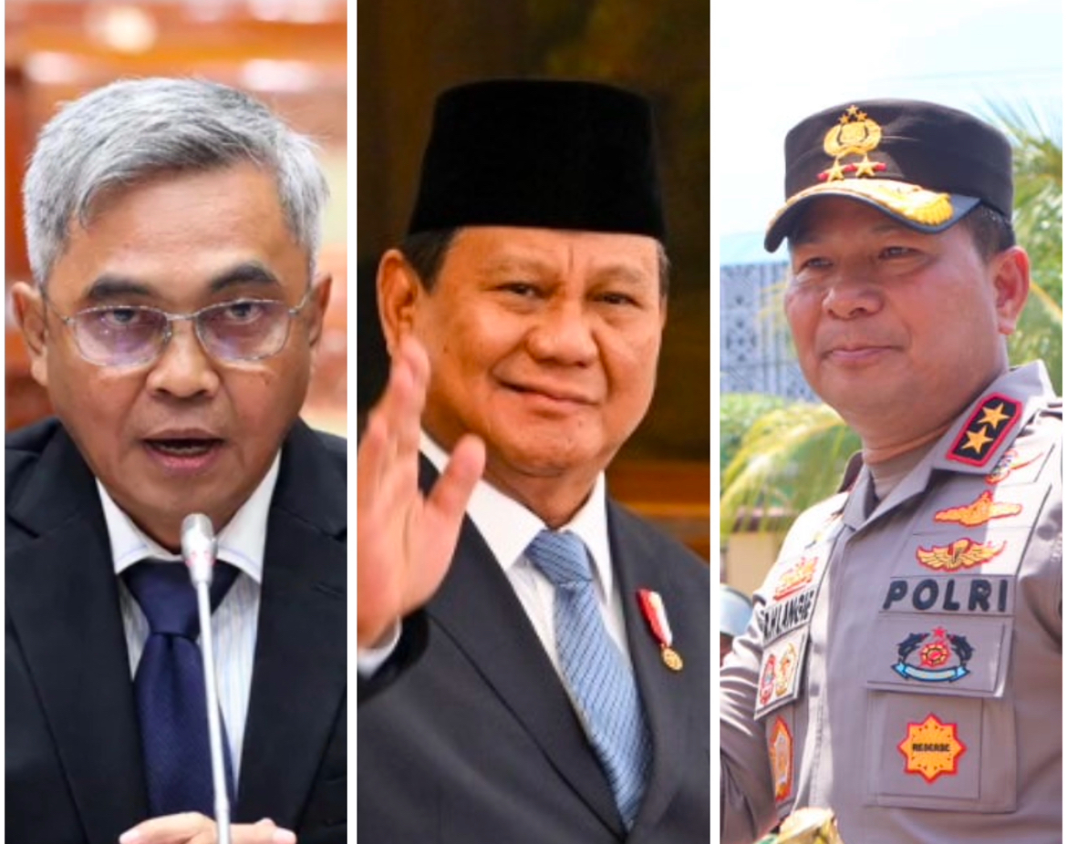 Presiden Prabowo Subianto bersama &lsquo;pengawal&rsquo; pemberantasan korupsi, Ketua KPK RI Setyo Budiyanto dan Kapolda Sulut Irjen Pol Roycke Langie