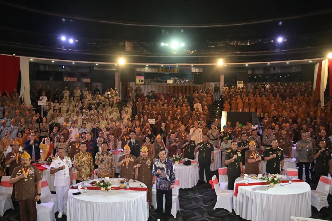 DUKUNG INDONESIA EMAS: Acara syukuran HUT ke-68 Legiun Veteran Republik Indonesia (LVRI) di Balai Sarbini Jakarta pada Kamis (09/01/25). (Kredit Foto FB)