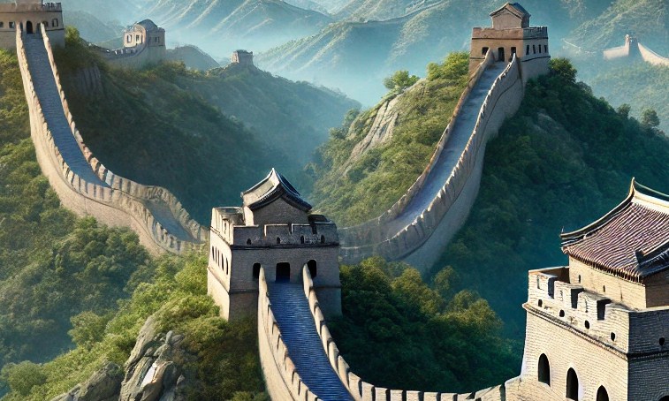 Ilustrasi Tembok Besar Cina. (ChatGPT)