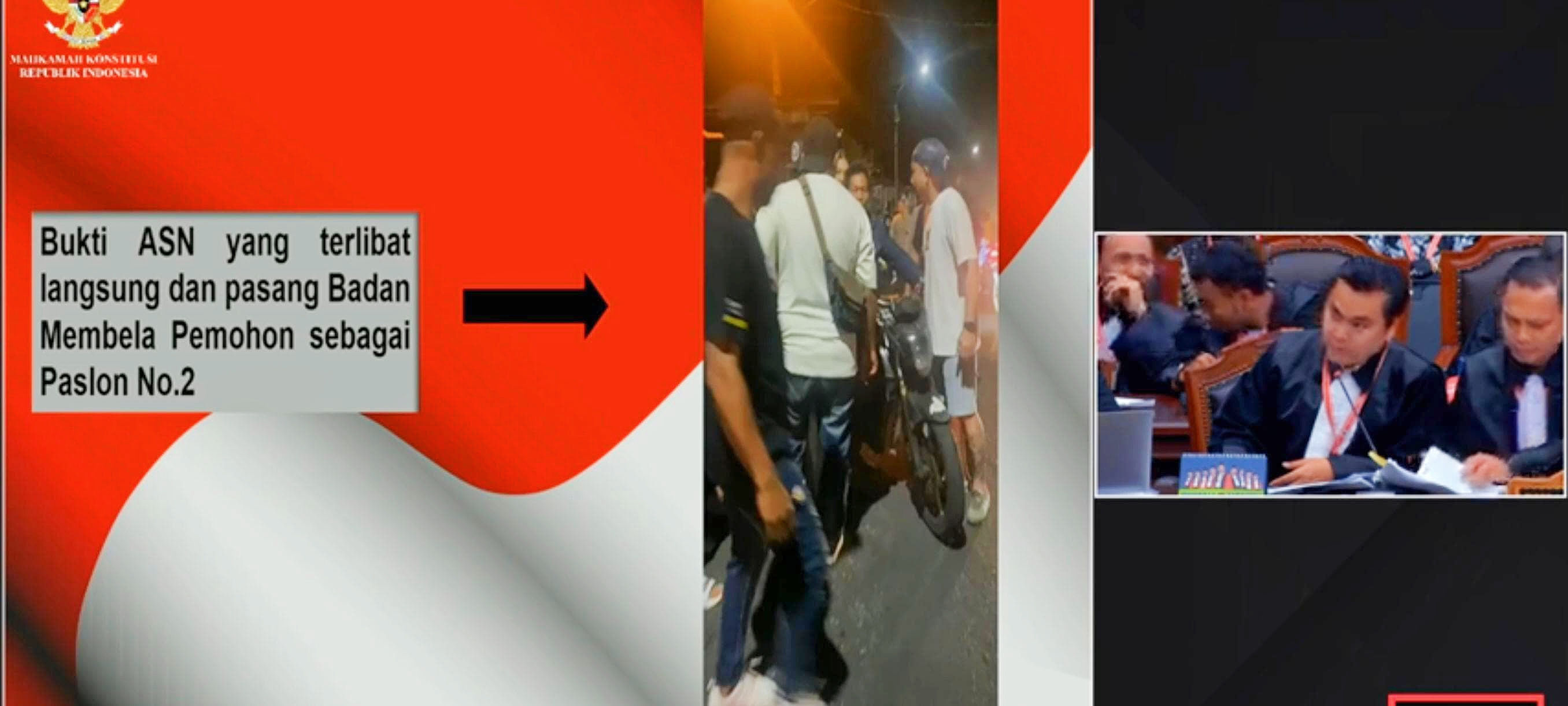 BERI PENJELASAN: Kuasa Hukum Paslon CSSR atau pihak terkait Ralph Poluan saat memaparkan bukti-bukti kepada hakim konstitusi, dimana ada juga ASN yang diduga berpihak langsung kepada pemohon. Dok ist