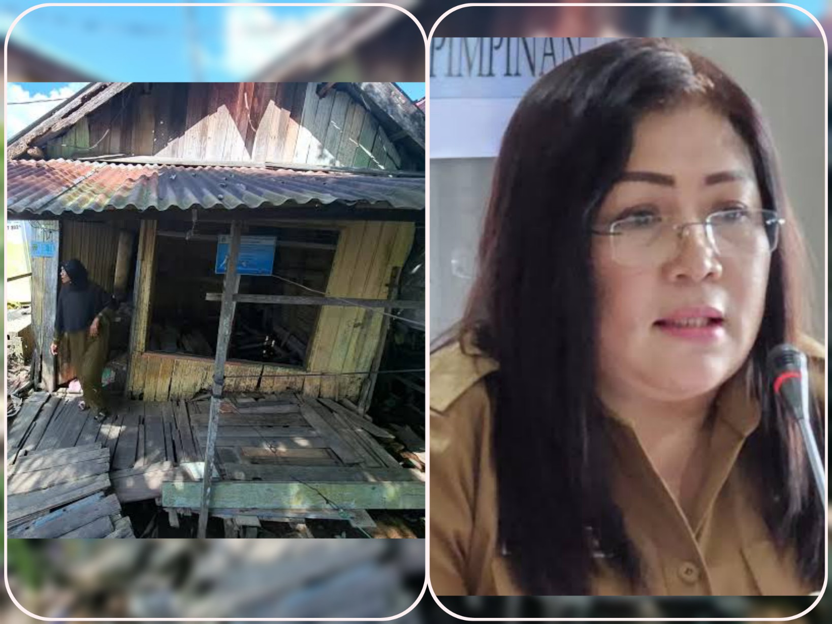 Ilustrasi rumah tidak layak huni, insert Kadis Perkim Tomohon Joice Taroreh ST MSi
