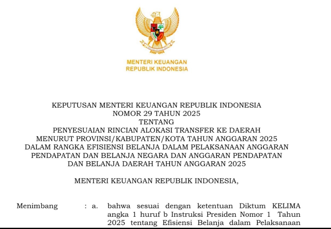 Sri Mulyani Pangkas Anggaran Transfer ke Sulut Rp75,9 Miliar, Program Ketahanan Pangan  Rp55 Miliar Hilang