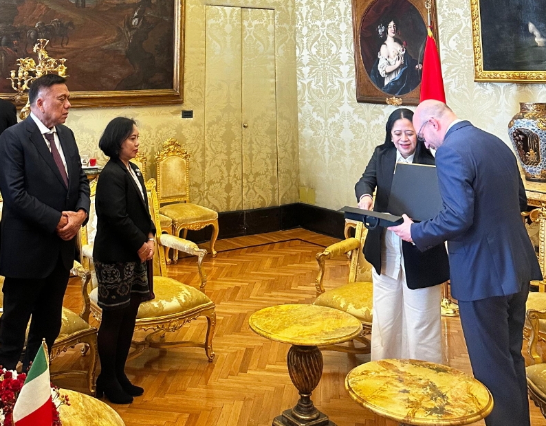 Gubernur Sulawesi Utara Olly Dondokambey Dampingi Ketua DPR RI Puan Maharani Bertemu Ketua DPR Italia Lorenzo Fontana di Roma