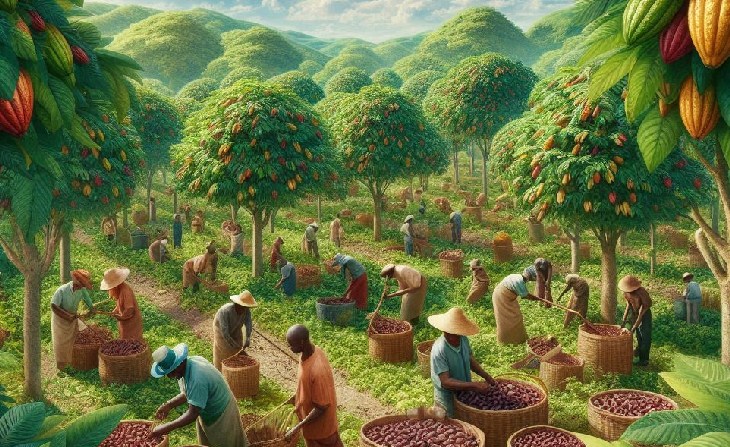 Ilustrasi Perkebunan Kakao. (Bing)