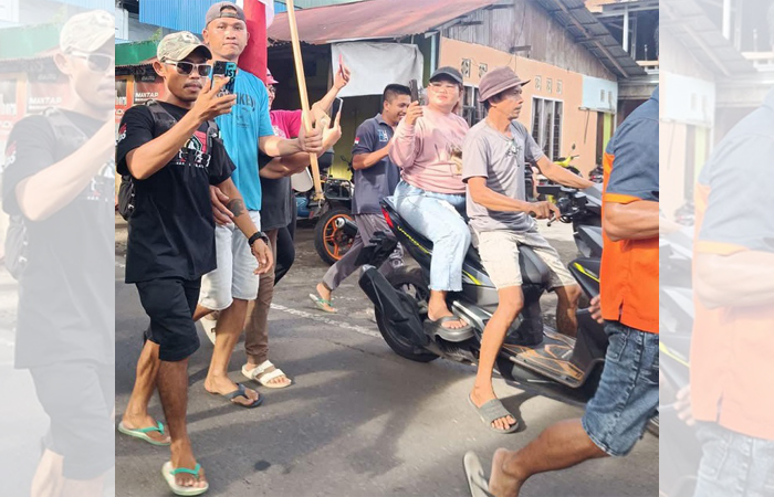 Daeng Anpes, pejalan kaki Makassar-Manado,  Sabtu (8/2) tiba di Amurang, Minsel.