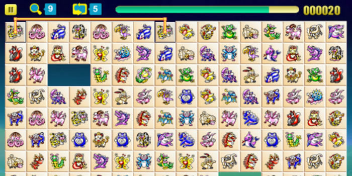 Tampilan Permainan game online "onet"