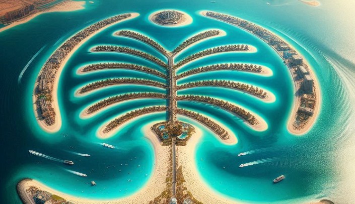 Ilustrasi Palm Jumeirah Dubai. (Bing)