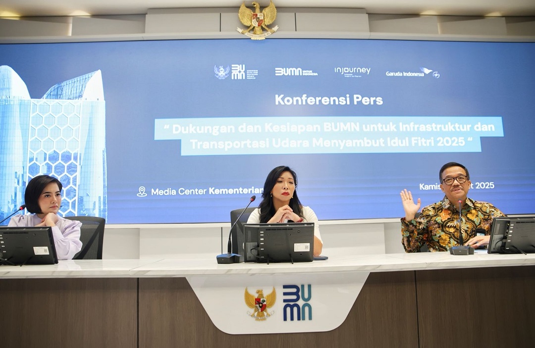 Konferensi Pers Garuda Indonesia menghadapi libur Lebaran.