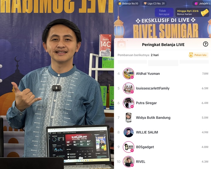 Rivel Sumigar catat rekor saat penjualan live TikTok