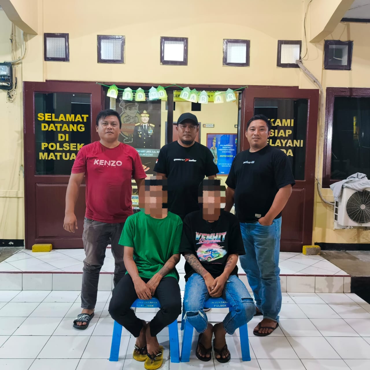 Dua pelaku penganiayaan salah satunya eks Lapas anak yang baru saja bebas, ditangkap oleh Tim Resmob Polsek Matuari.(Dok Istimewa)