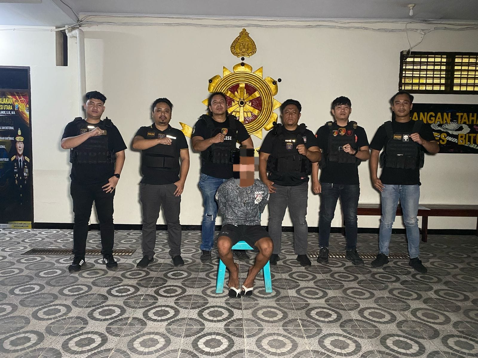 Pelaku tindak pidana pencabulan terhadap seorang anak perempuan, ditangkap Tim Resmob Polres Bitung.(Dok Istimewa)