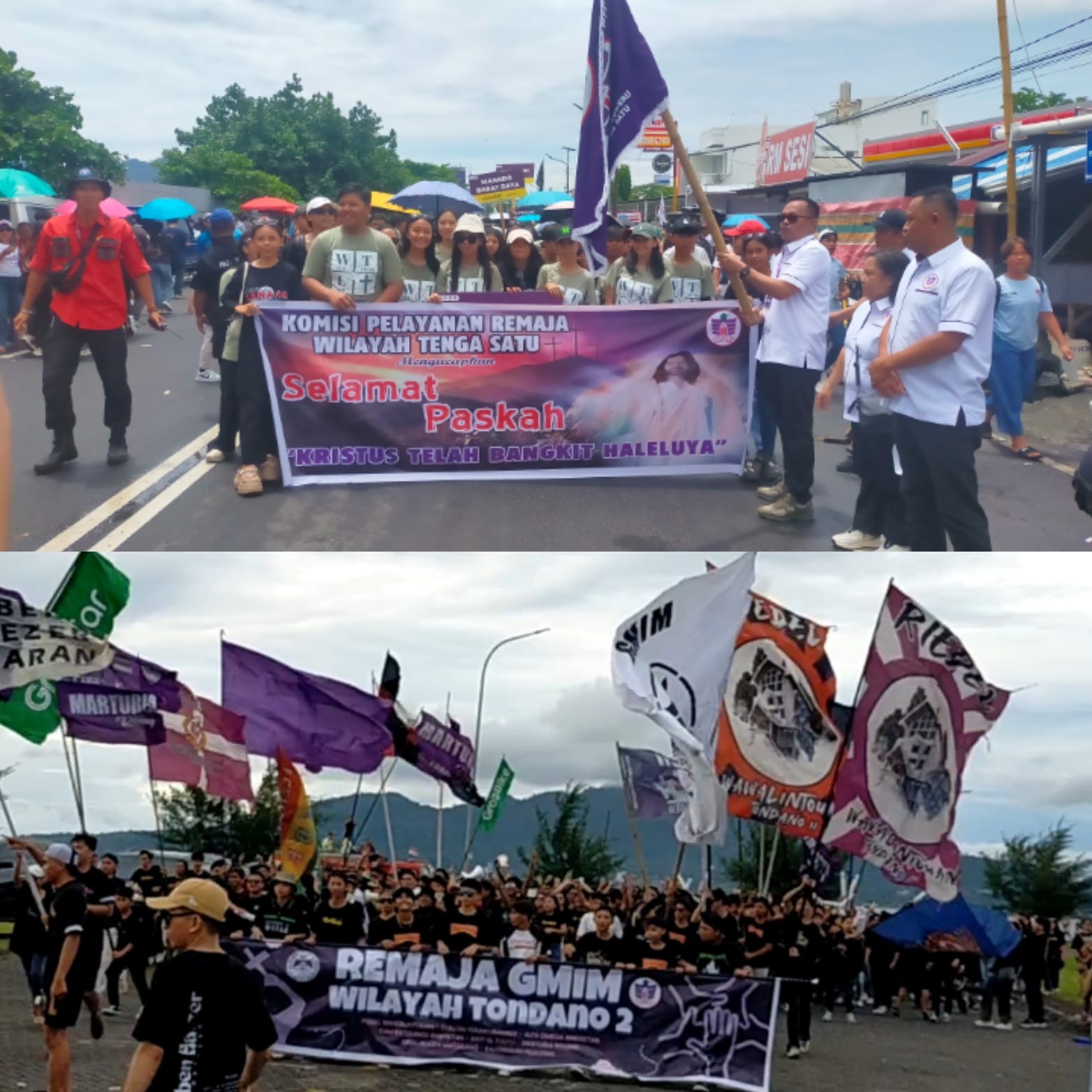 Ketua Umum Panitia Pnt Richard Sualang saat melepas peserta Selebrasi Paskah Remaja GMIM 2025.