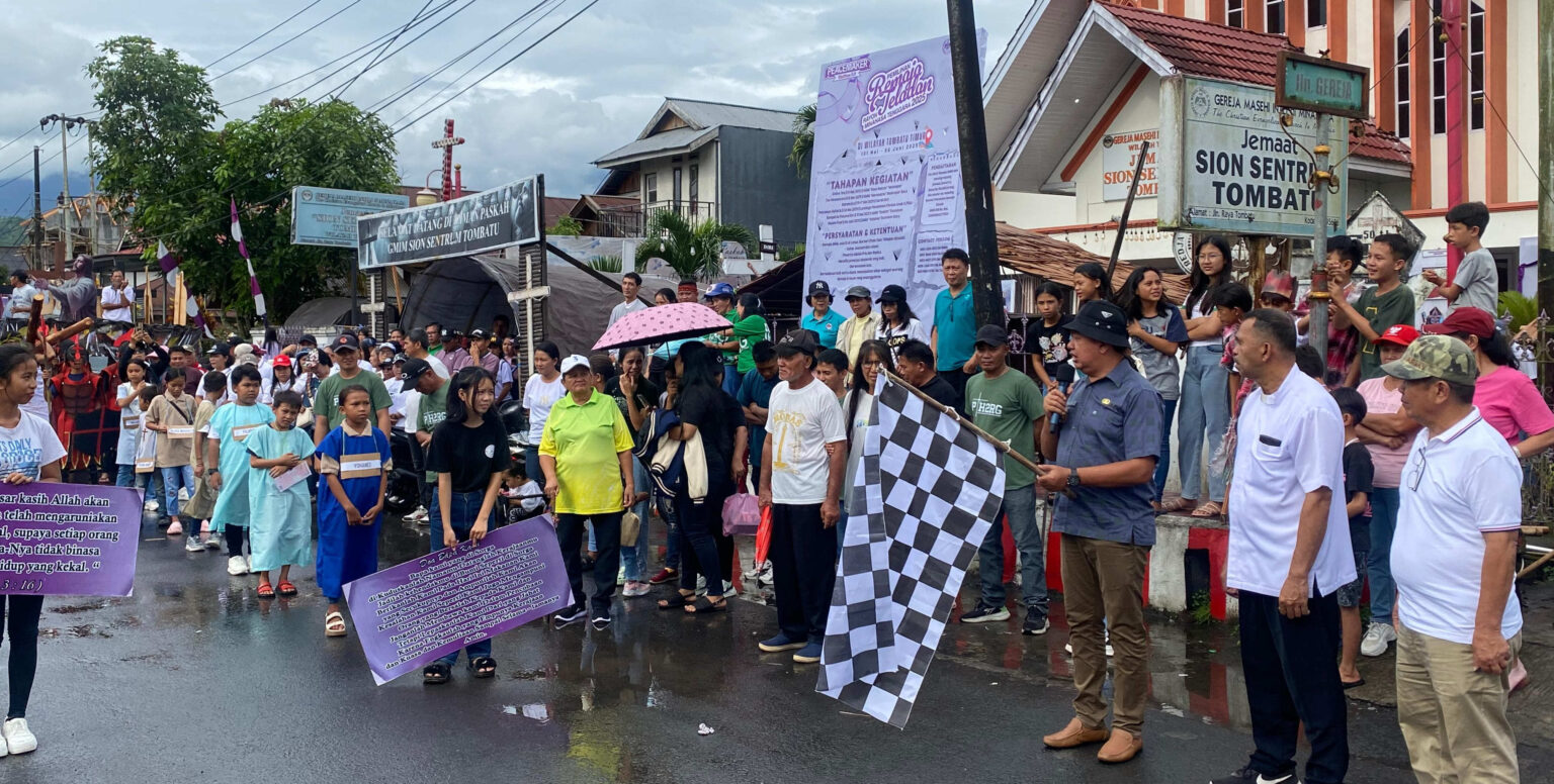 Pawai Paskah Jemaat GMIM Sion Tombatu dilepas Wabup Fredy Tuda. Dok istimewa