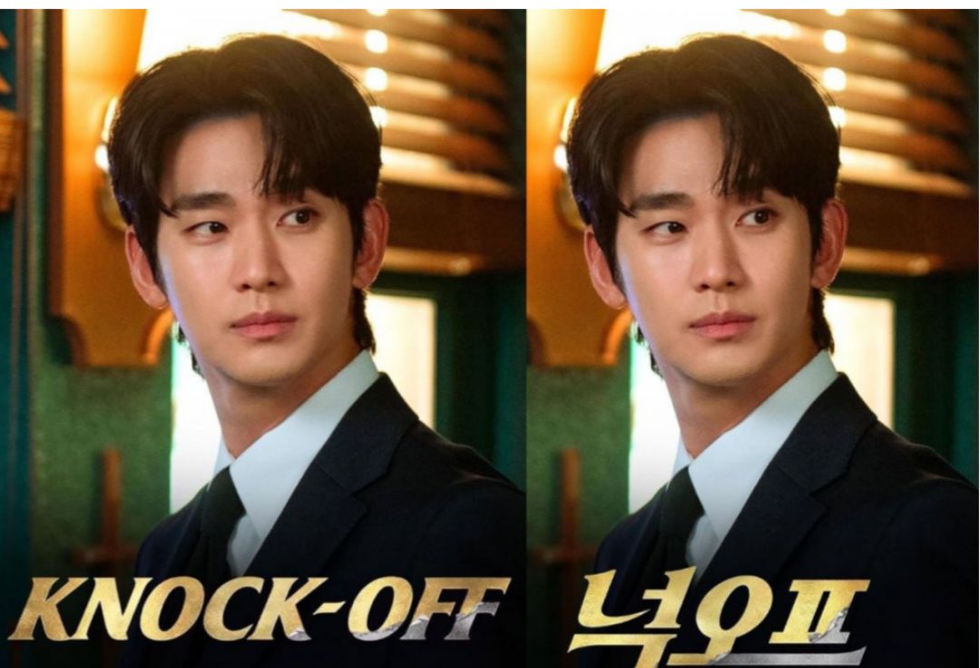 Kim Soo Hyun di poster drama Knock Off.