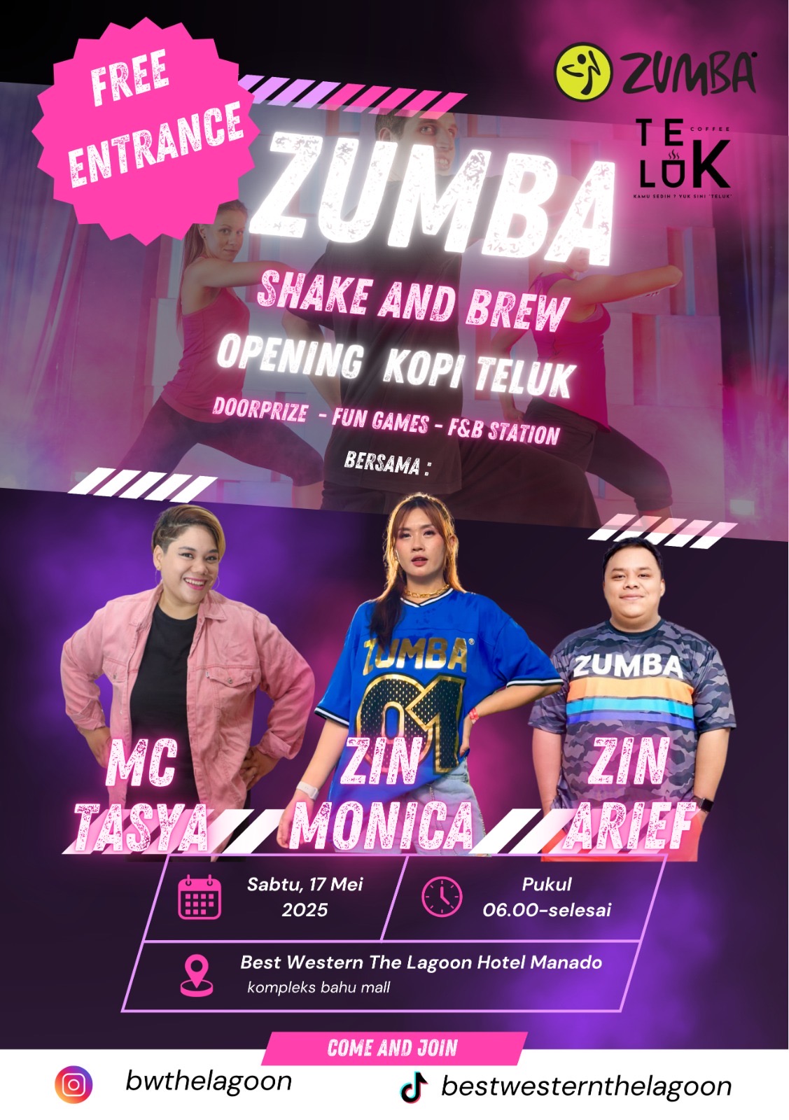 Acara Zumba Shake and Brew di BW The Lagoon Hotel Manado