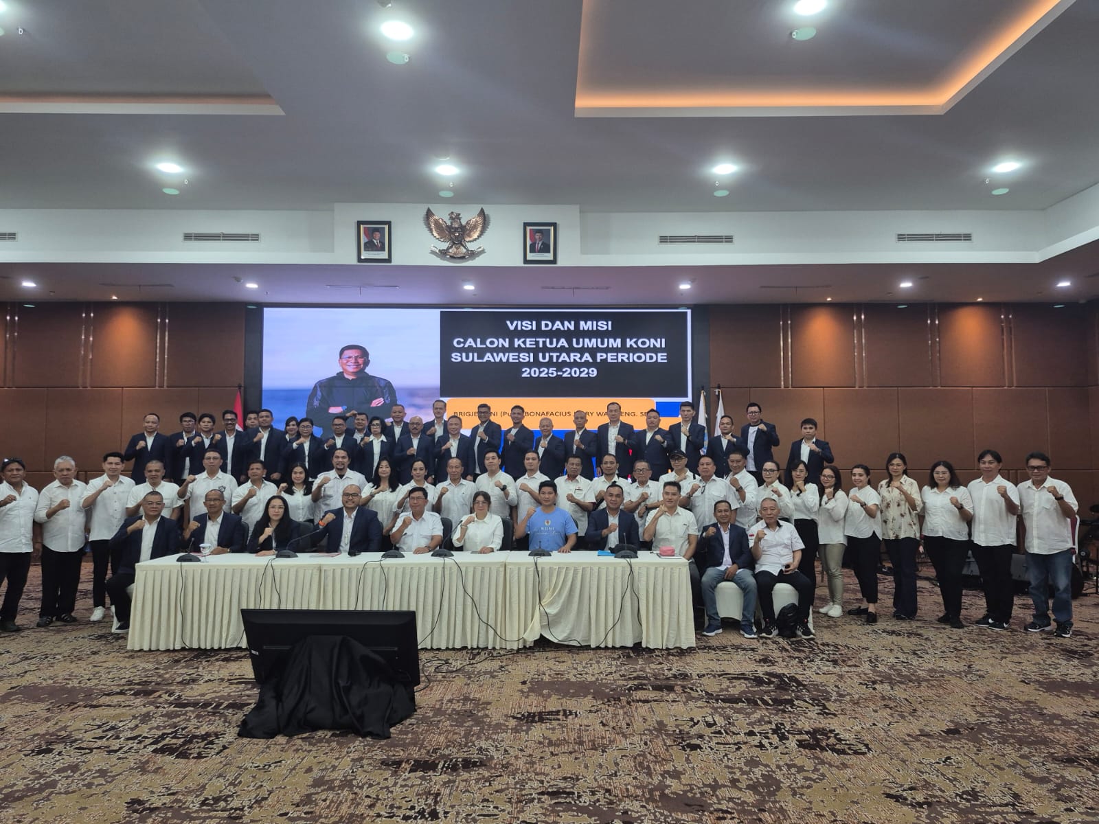 SALAM OLAHRAGA: Pengurus Komite Olahraga Nasional Indonesia (KONI) Provinsi Sulawesi Utara menggelar pra rapat koordinasi (Rakor) di Aula BSG, pekan lalu.