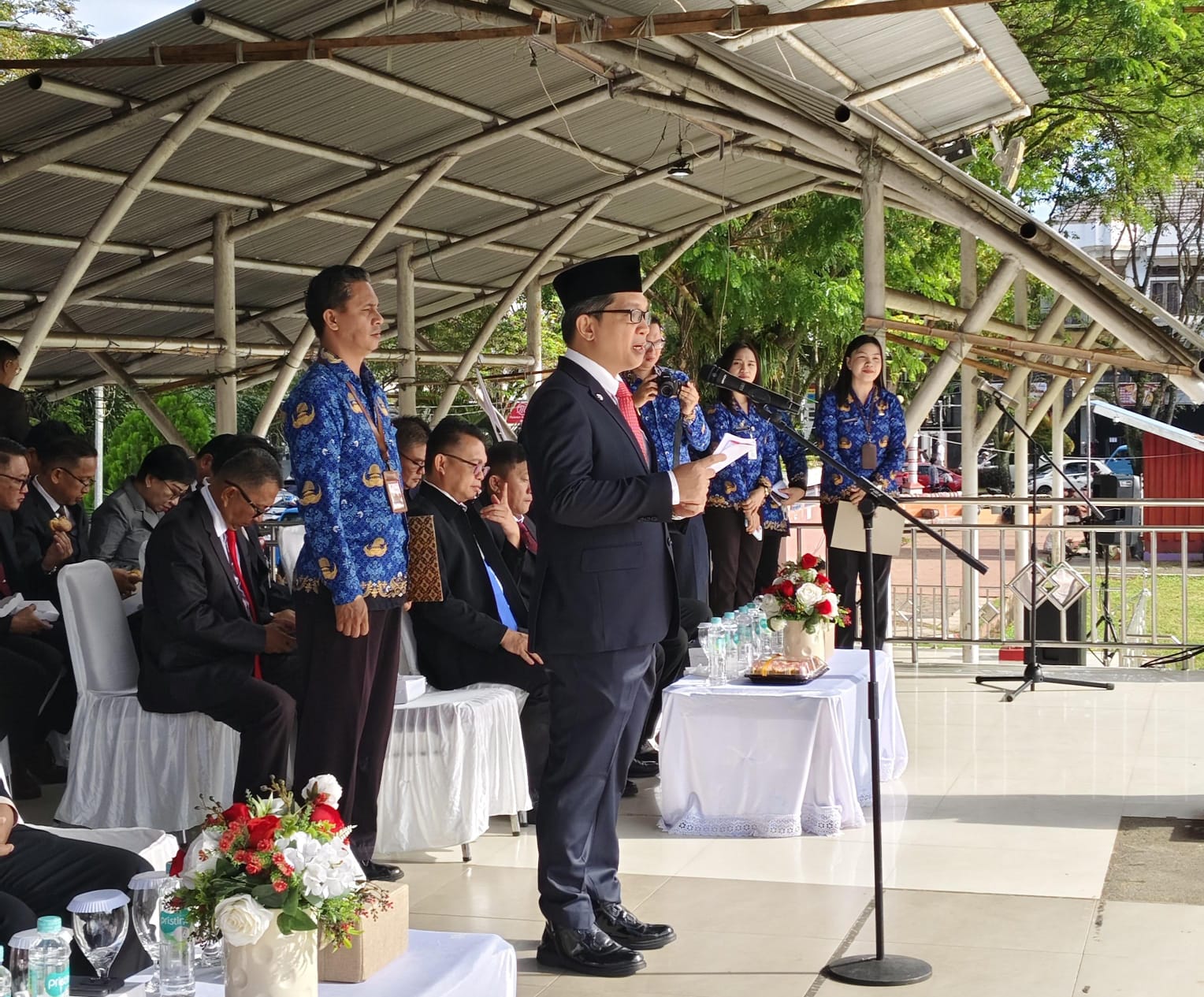 Sekkot Manado Steaven Dandel jadi irup Upacara Hari Kebangkitan Nasional di Lapangan Sparta Tikala, Selasa (20/5).