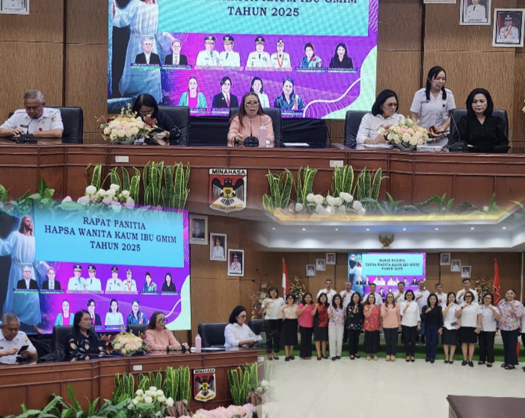 PIMPIN: Rapat pematangan Panitia Hapsa W/KI GMIM 2025 dipimpin Ketua Umum Martina Lengkong, Rabu (4/6/2025).