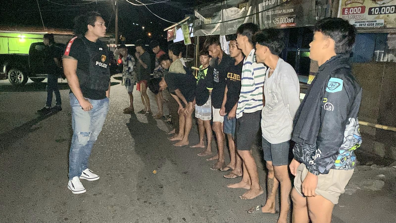 KRYD Polres Bitung di malam Minggu, mendapati sejumlah gangguan kamtibnas.(Dok Istimewa)