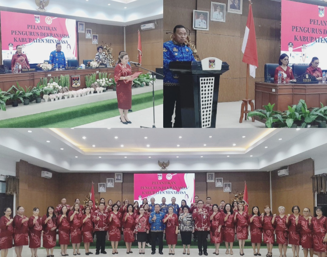 DILANTIK: Pelantikan pengurus Dekranasda Minahasa periode 2025-2030, Ruang Sidang Kantor Bupati Minahasa, Selasa (17/6/2025).