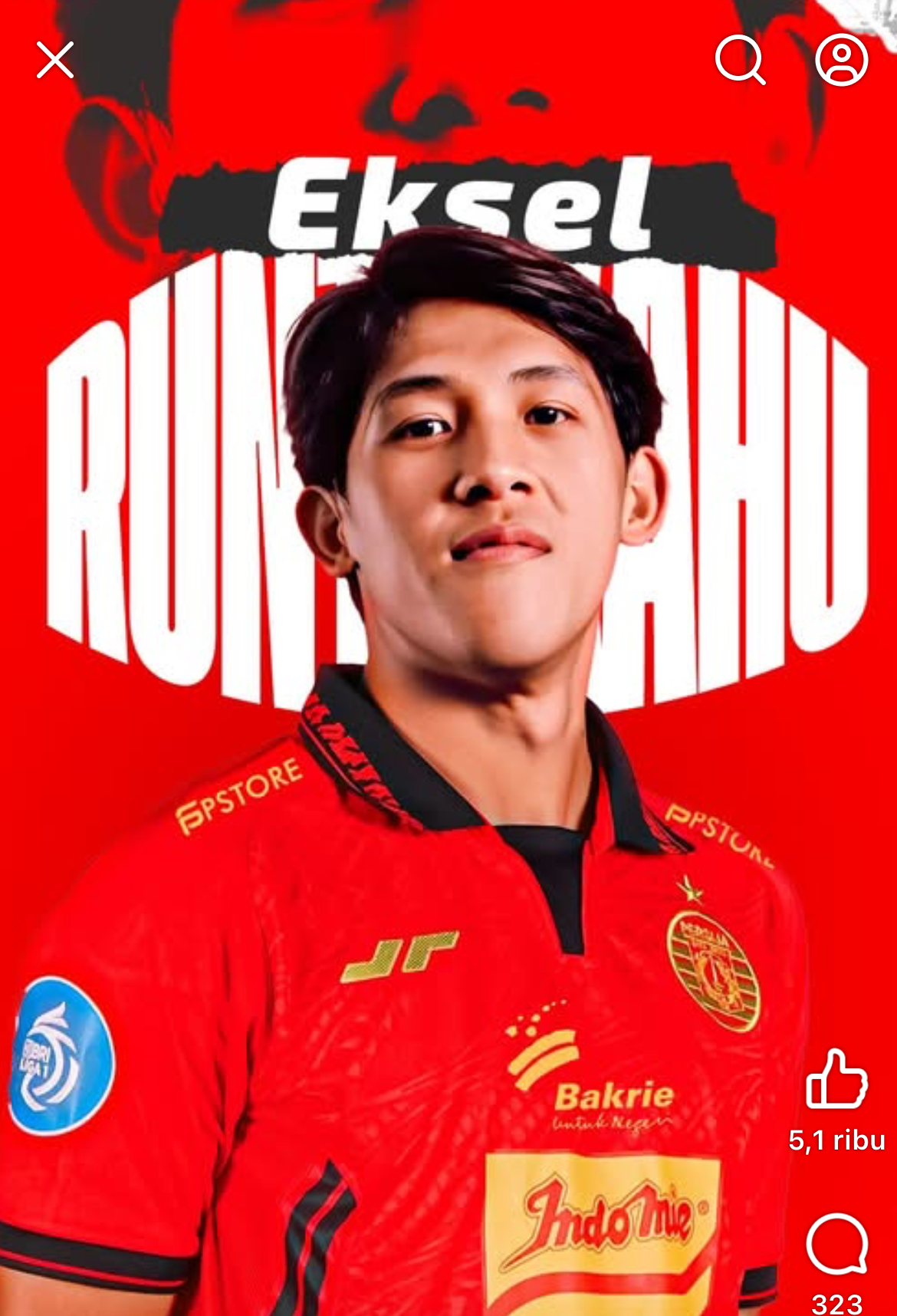 Eksel Runtukahu resmi diumumkan sebagai rekrutan Persija Jakarta
