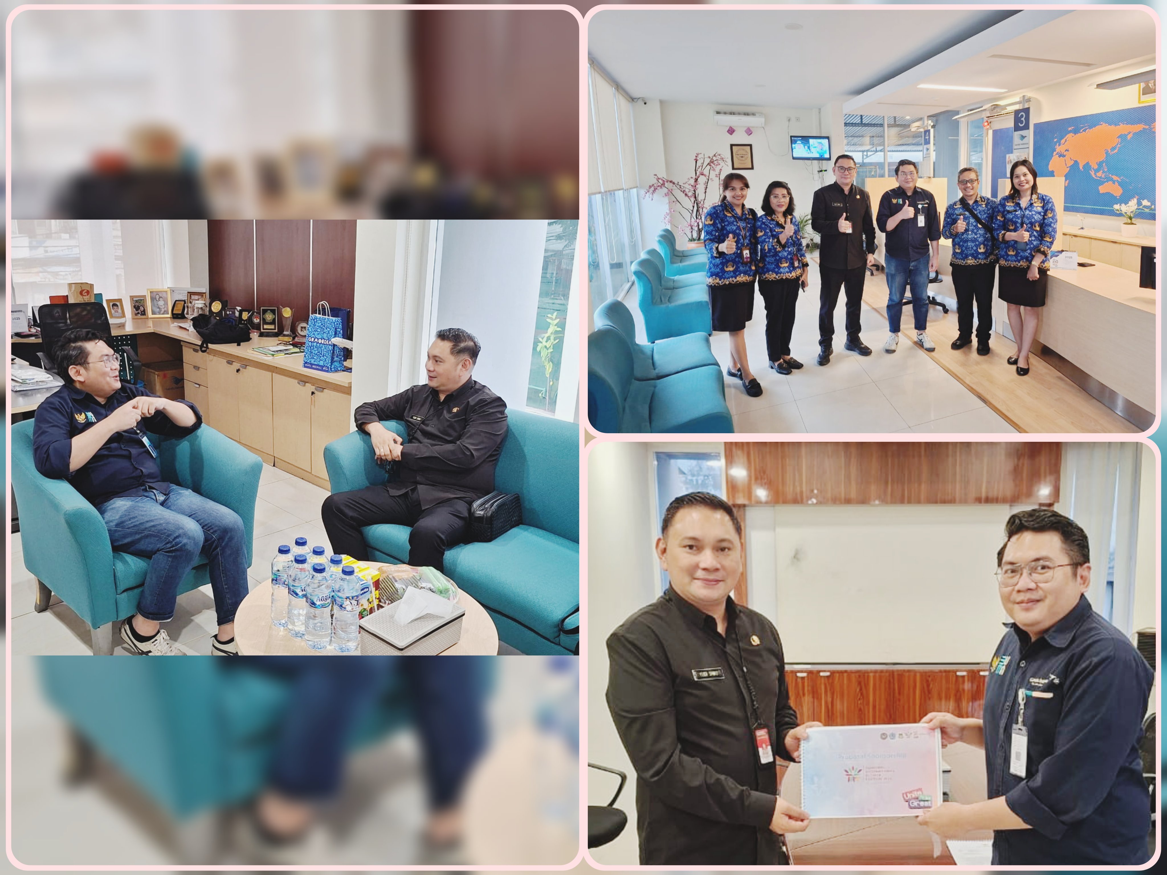 Kadispar Judhistira Siwu saat bersua dengan GM Garuda Indonesia Branch Office Manado Fazrin Nurrakhman . Dok istimewa