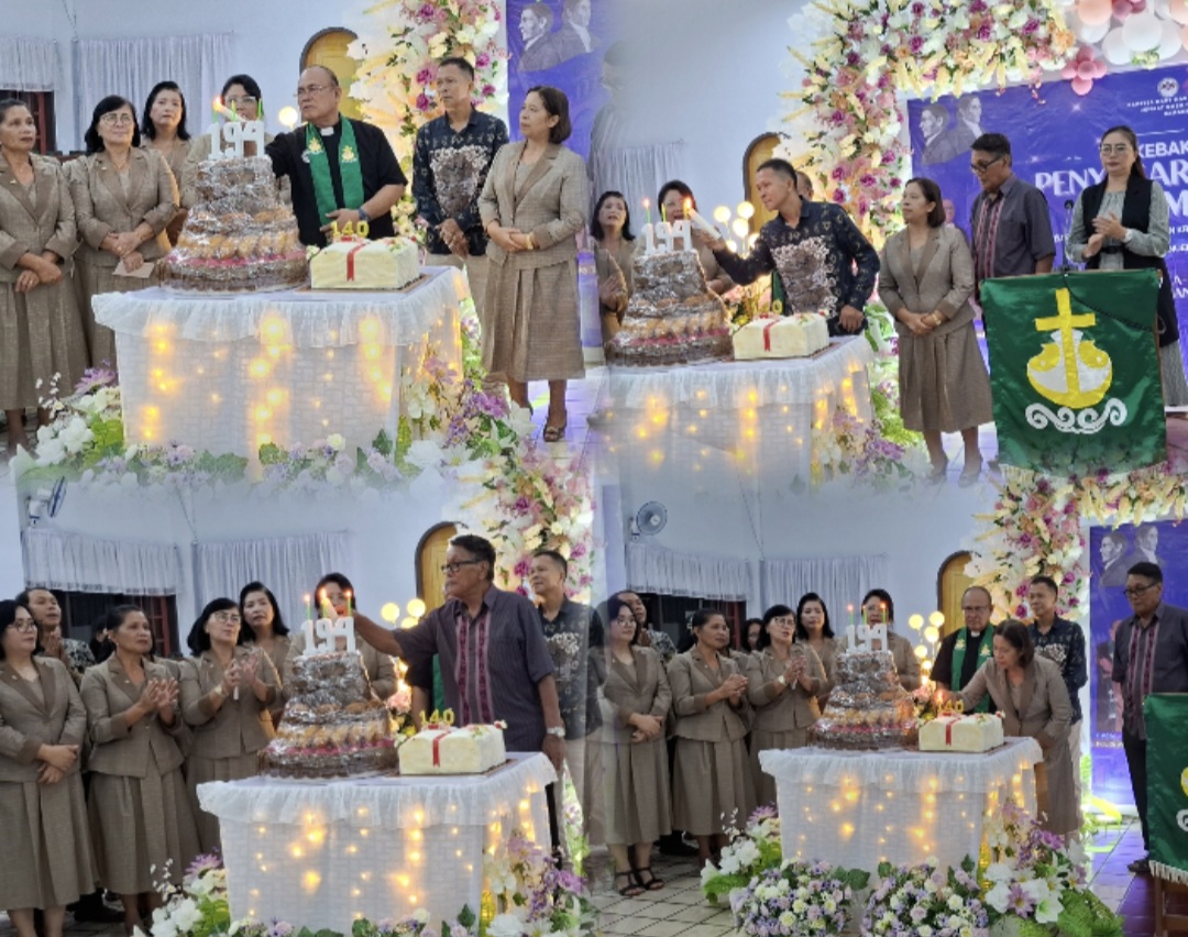 BERSYUKUR: Perayaan HUT ke-140 Tahun GMIM Imanuel Kamangta serta HUT PI dan PK ke-194 Tahun, Rabu (2/7/2025).