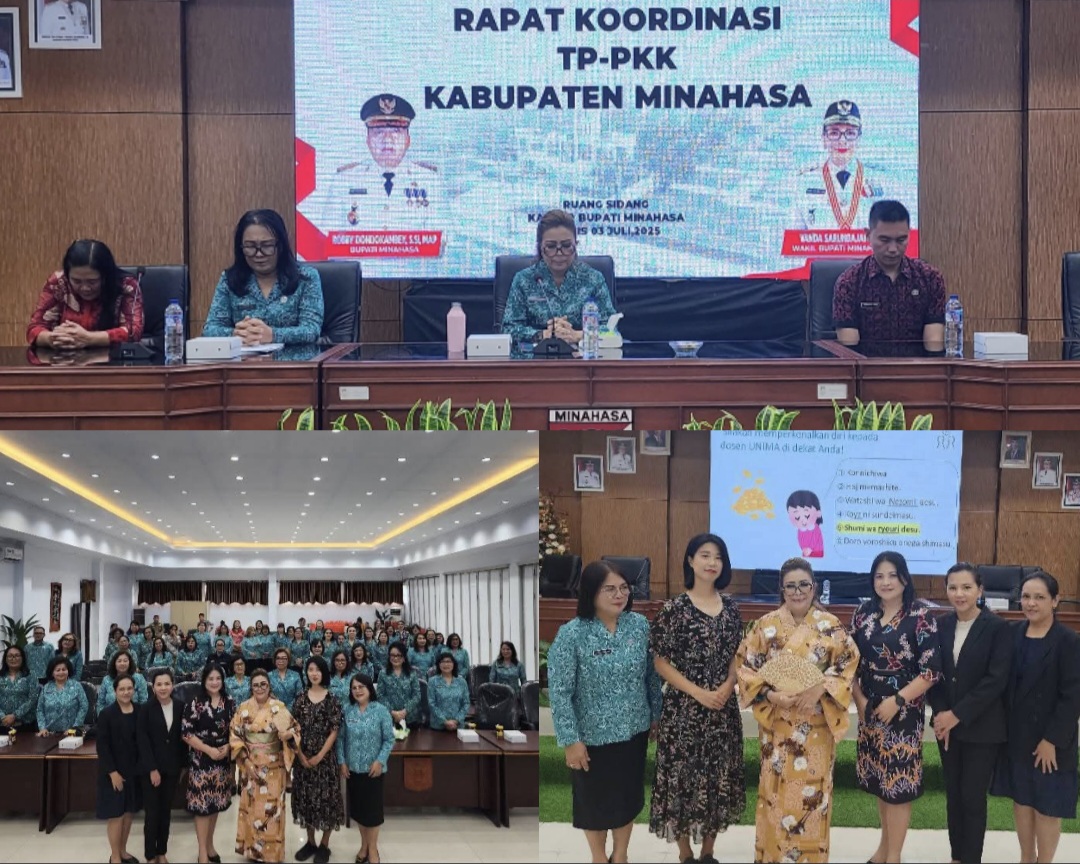 RAKOOR: Rapat koordinasi rutin awal bulan TP PKK Minahasa dilaksanakan Kamis, (3/7/2025).
