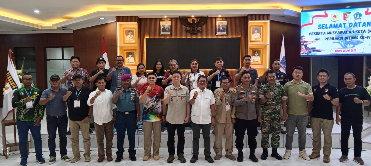 Pengurus Perbakin Kota Bitung masa bakti 2025-2029.(Franky Sumaraw/MP)