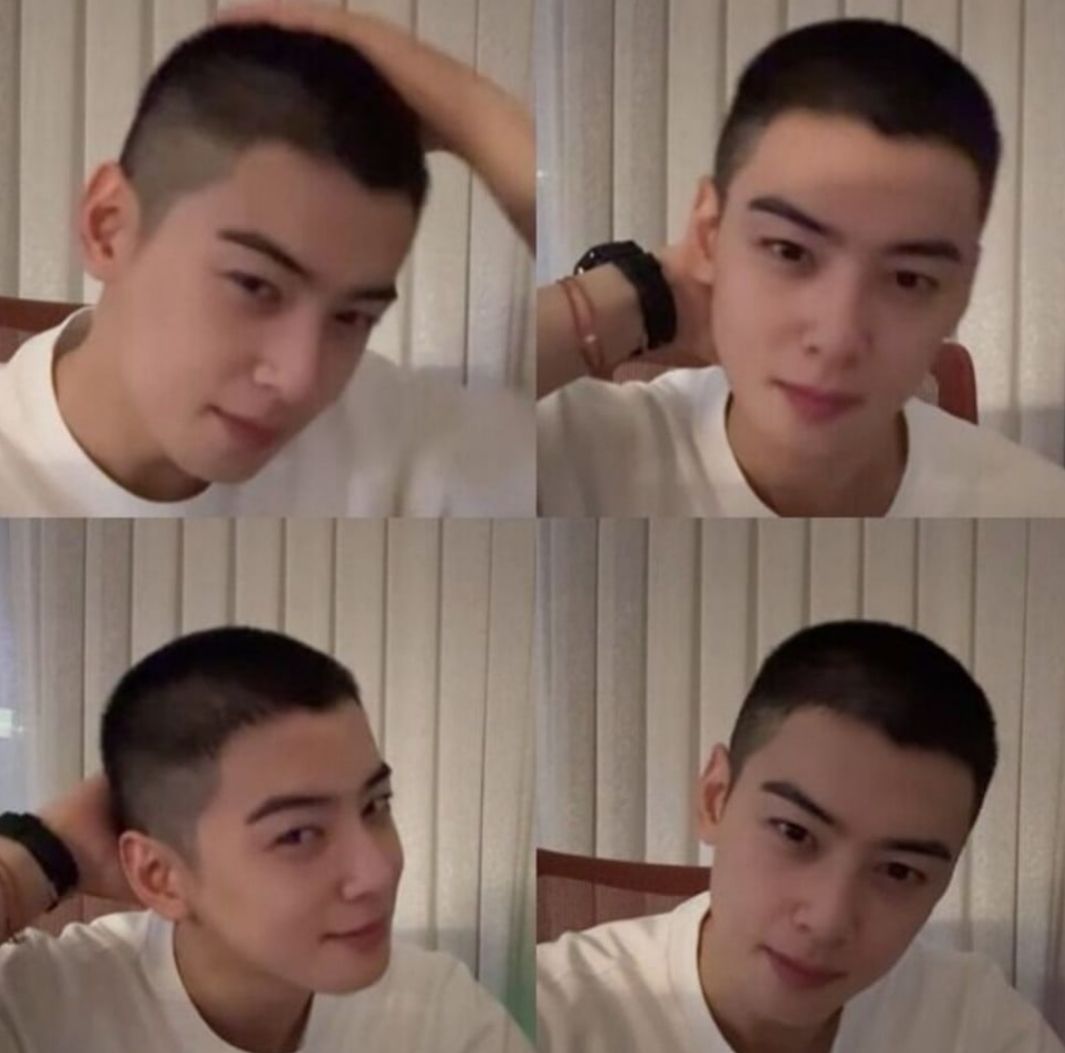 Penampilan baru Cha Eun Wo jelang wajib militer.