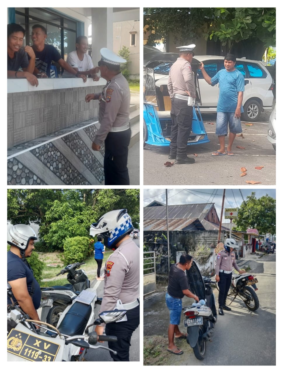 Satlantas Polres Talaud saat sedang melakukan penindakan kepada pelanggar lalulintas.