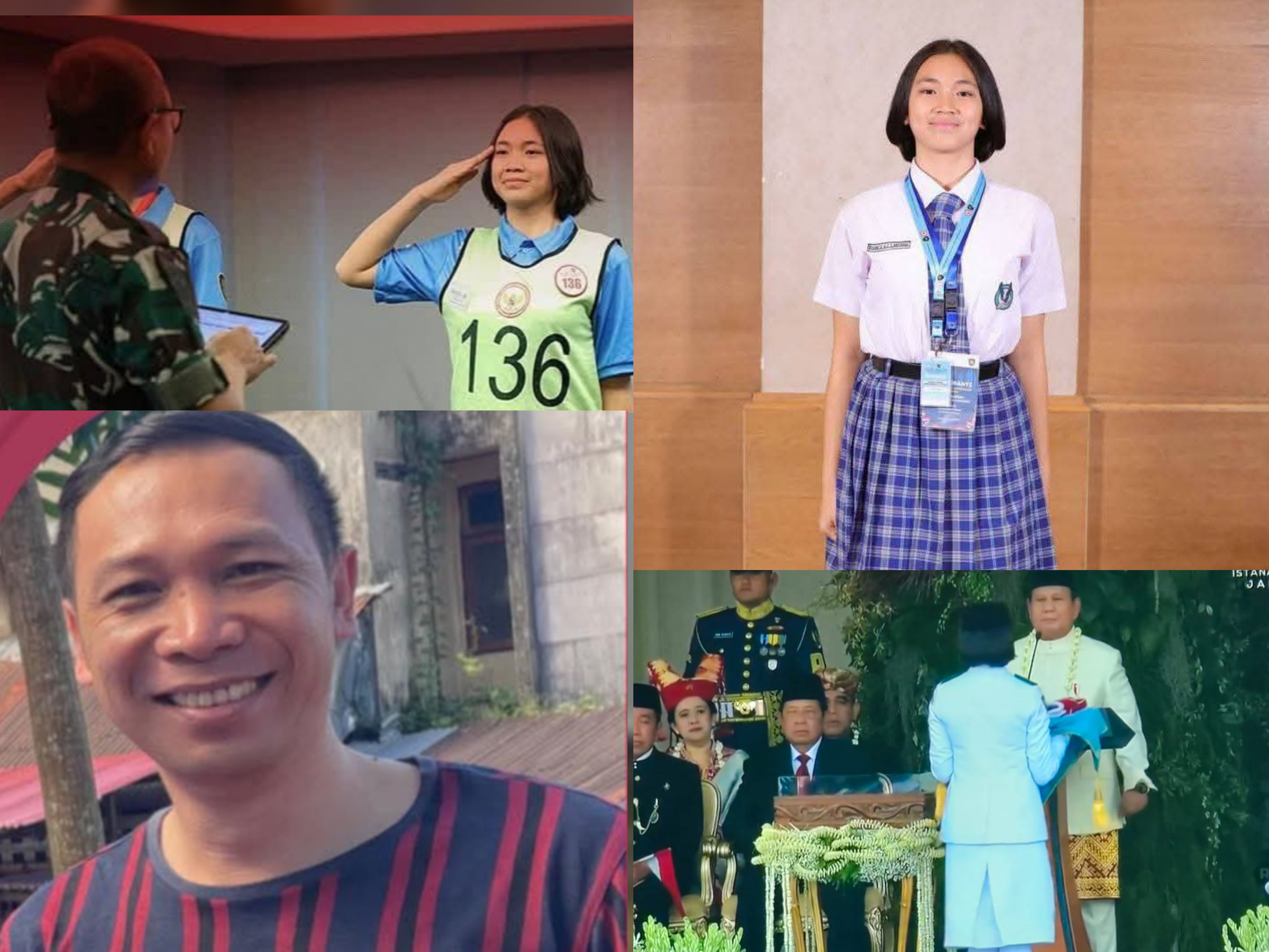 Perjalanan Bianca Lantang  mulai dari seleksi tingkat kota hingga dirinya ditunjuk sebagai pembawa baki bendera pusaka merah putih, insert foto; Fransiskus Lantang. Dok ist