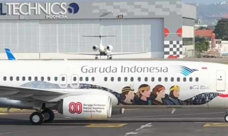 Hasil Lukisan Erica di Pesawat Garuda Indonesia