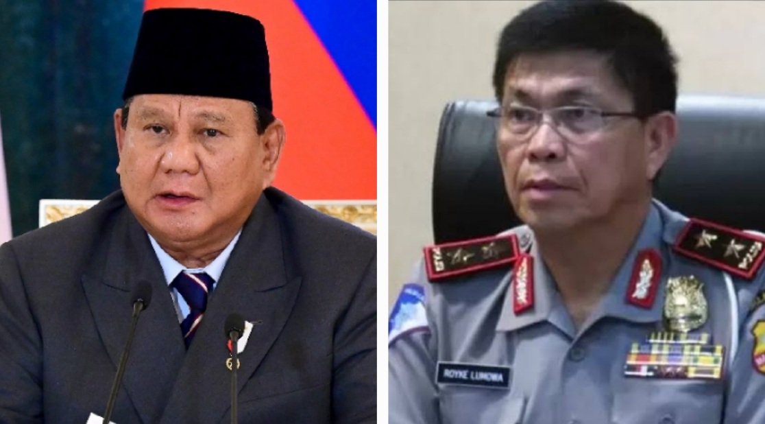 Presiden Prabowo Subianto dan Irjen Pol (Purn) Royke Lumowa.
