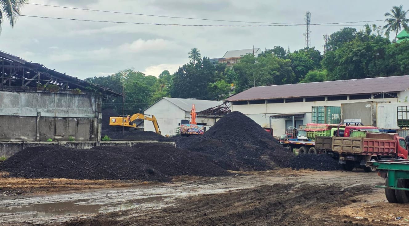 Tampak aktivitas penampungan ilegal batu bara di Kelurahan Bitung Timur yang dikeluhkan warga.(Dok Istimewa)