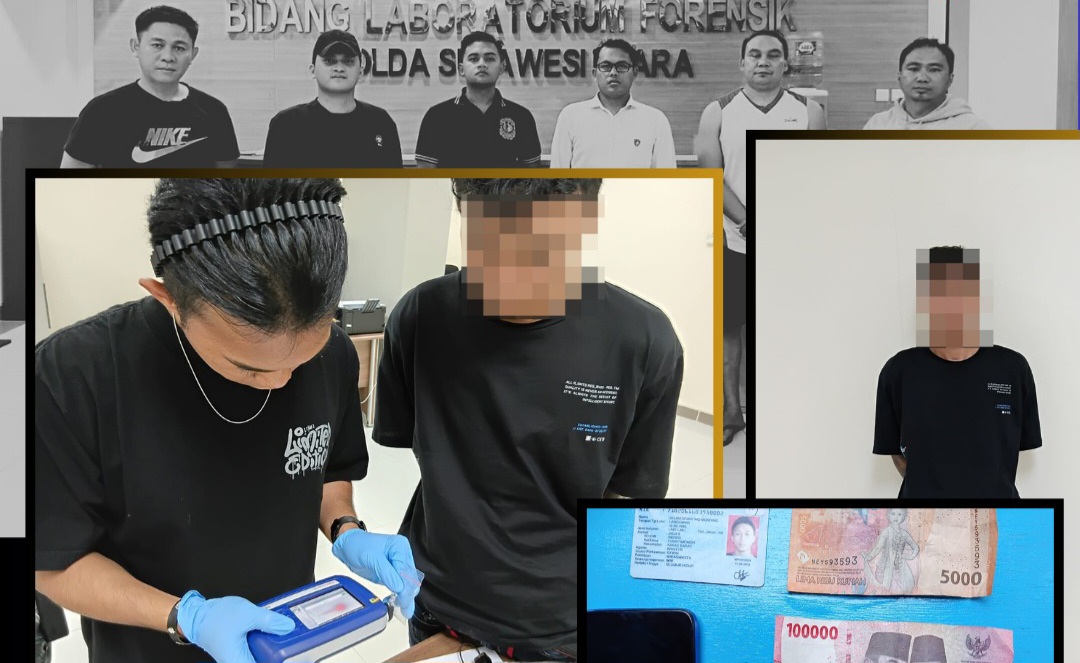 UNGKAP: Satres Narkoba Polres Minahasa saat mengungkap pengedaran sabu di Minahasa, Senin (25/8/2025).